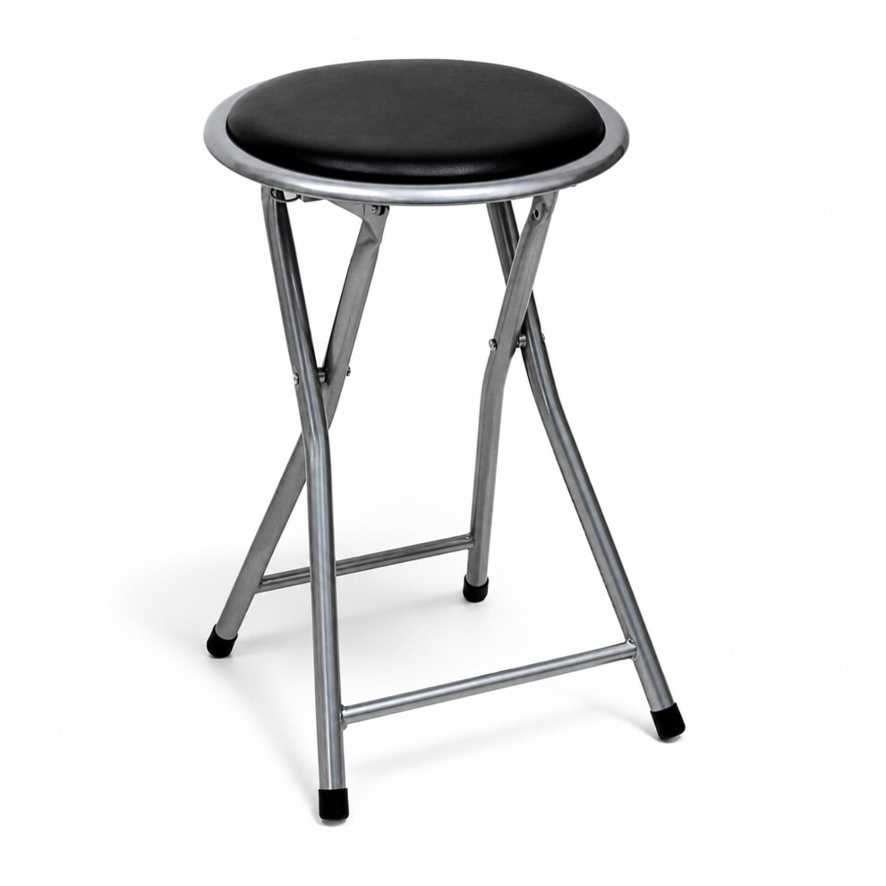 Photos - Other Furniture Oypla Black Padded Folding Breakfast Kitchen Bar Stool Seat Black OYP3730 