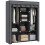 Fabric Wardrobe, with Rails and Shelves - Dark Grey 1