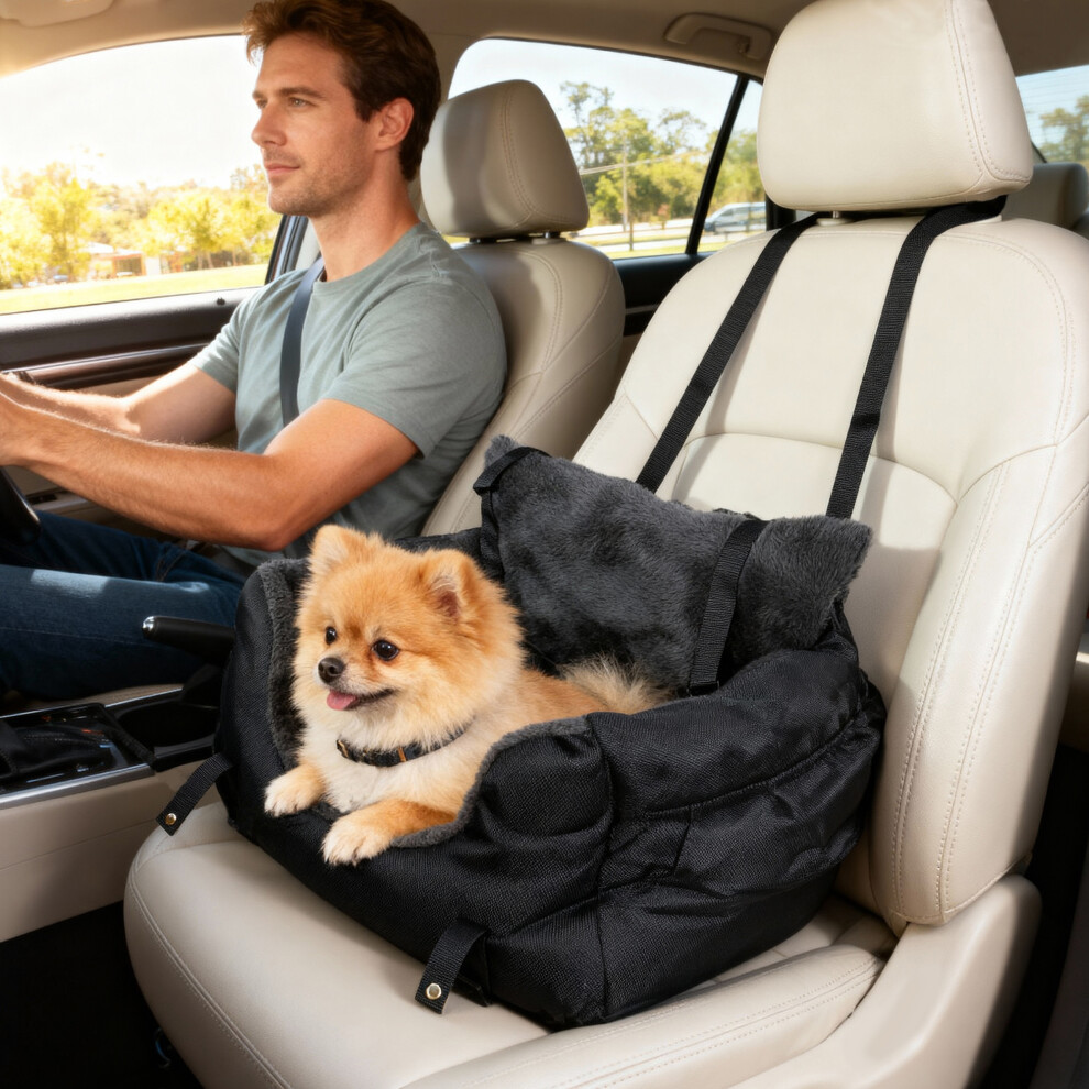 Pawhut Dog Car Seat For Small Dogs, Dog Booster Car Seat With Fixed Buckle