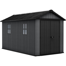 Keter Newton Plus Shed 7.5x13ft - Grey, All Weather Resistant, Easy to Clean, Fade-Free