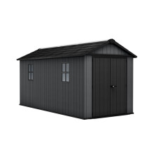 Keter Newton Plus Shed 7.5x15ft - Grey, All Weather Resistant, Easy to Clean, Fade-Free