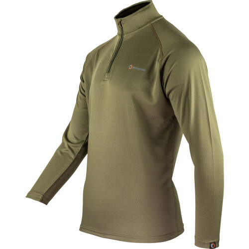 Speero SPEERO Men's Quarter Zip Armour Top, Green Long Sleeve Shirt Large 2