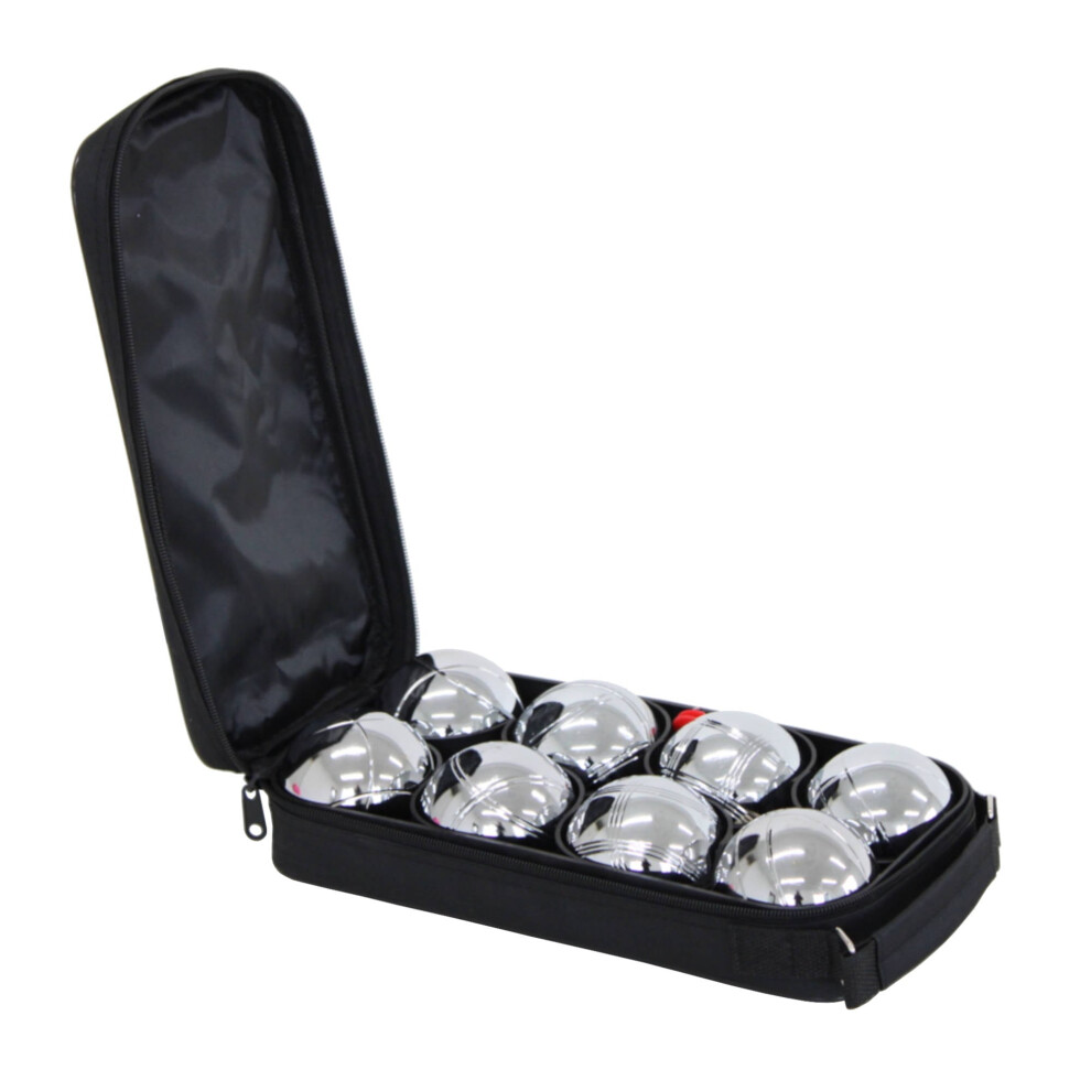 Oypla 8 Piece French Boules Petanque Balls Garden Game Set With Carry Case - Silver - Image 2