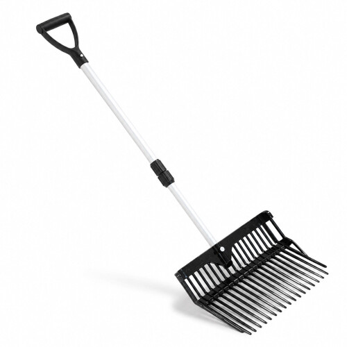 Oypla Coco Equestrian Horse Bedding Manure Stable Fork with Telescopic Handle