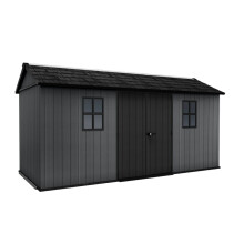 Keter Newton Plus Shed 15x7.5ft - Grey, All Weather Resistant, Easy to Clean, Fade-Free