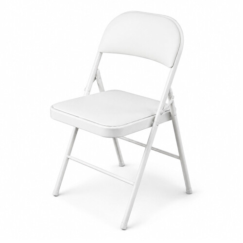 Oypla Heavy Duty White Padded Folding Metal Desk Office Chair Seat