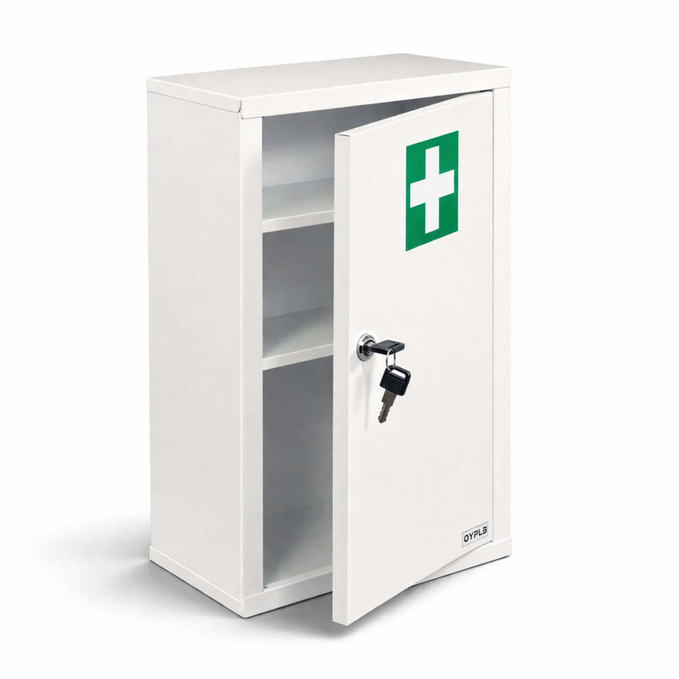 Oypla Wall Mounted Metal First Aid Medicine Medical Cabinet Locker