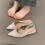 (Pink,40)Womens Pu Comfortable Flat Sandals With Pointed Tips And Solid Design Color 2