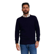 Jack Pyke Ashcombe 100% Lambswool Crew Neck Knitted Jumper Pullover Navy Blue Medium