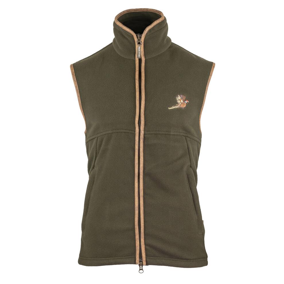 Jack Pyke Mens Countryman Thermal Fleece Gilet Pheasant Motif Dark Olive Medium
