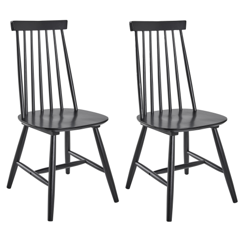 Beliani Set of 2 Dining Chairs BURBANK Wood Black