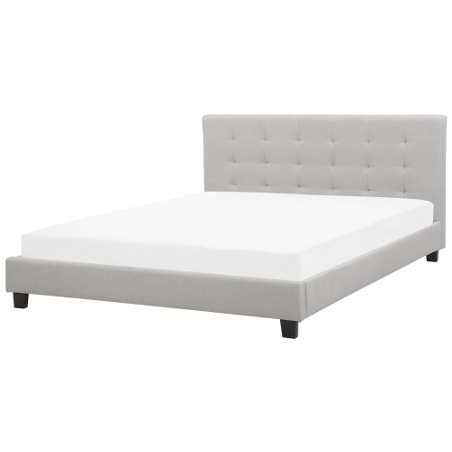 Beliani Bed Fabric LA ROCHELLE 180 x 200 cm (EU Super King) Light Grey