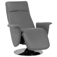 Recliner Chair PRIME with Footrest Faux Leather Grey