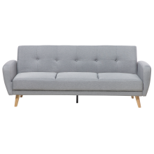 Sofa Bed 3 Seater FLORLI Fabric Light Grey