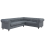 Beliani Corner Sofa 6 Seater CHESTERFIELD Fabric Grey Left Hand 1