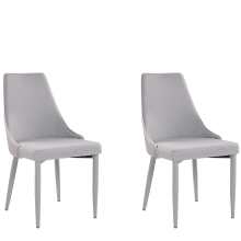 Set of 2 Dining Chairs CAMINO Fabric Light Grey