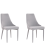 Beliani Set of 2 Dining Chairs CAMINO Fabric Light Grey 1