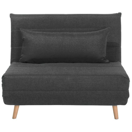 Beliani Single Sofa Bed SETTEN Fabric Dark Grey
