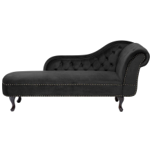Right-Hand Chaise Longue NIMES Velvet Black
