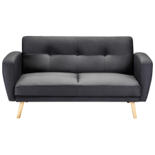 Sofa Bed 2 Seater FLORLI Fabric Black