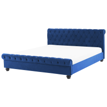 Bed Velvet AVALLON 180 x 200 cm (EU Super King) Navy Blue
