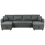 Beliani U-Shape Sofa Bed 5 Seater SOMMEN with Storage Fabric Dark Grey 1