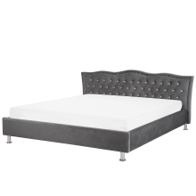 Bed Velvet METZ 180 x 200 cm (EU Super King) Dark Grey