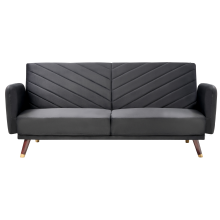 Sofa Bed 3 Seater SENJA Velvet Black