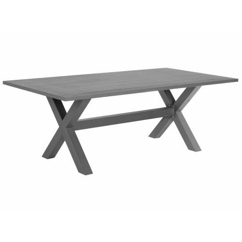 Beliani Garden Dining Table CASCAIS 200 cm 105 cm Metal Grey