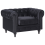 Beliani Armchair CHESTERFIELD Velvet Black 1