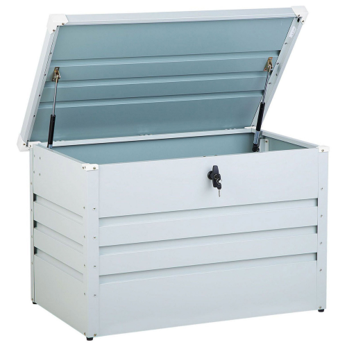 Beliani Storage Box CEBROSA 100 cm 62 cm Metal Light Grey
