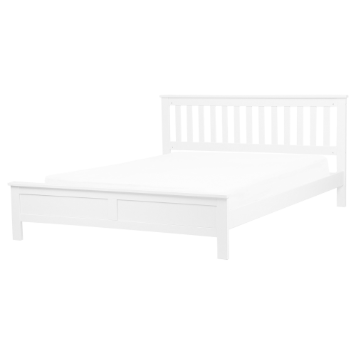 Beliani Bed Pine Wood MAYENNE 160 x 200 cm (EU King Size) White