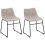 Beliani Set of 2 Dining Chairs BATAVIA Fabric Beige 1