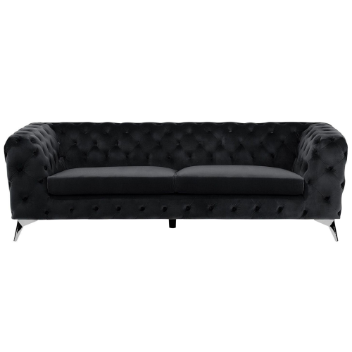 Beliani Sofa 3 Seater SOTRA Velvet Black
