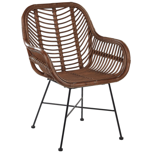 Beliani Dining Chair CANORA Rattan Brown