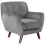 Beliani Armchair BODO Velvet Grey 1