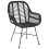 Beliani Dining Chair CANORA Rattan Black 1
