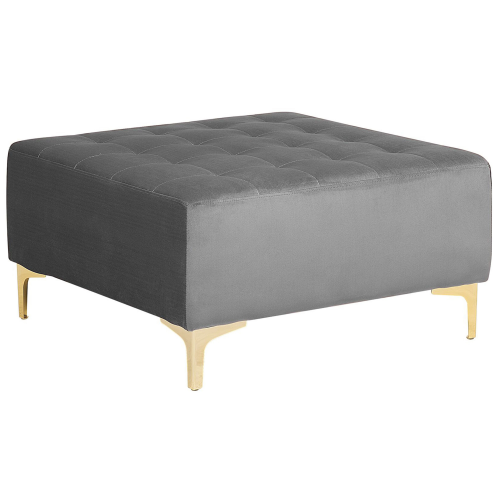 Beliani Ottoman ABERDEEN Velvet Grey