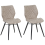 Beliani Set of 2 Dining Chairs LISLE Fabric Beige 1
