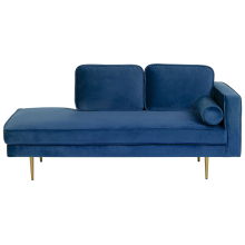 Right-Hand Chaise Longue MIRAMAS Velvet Navy Blue