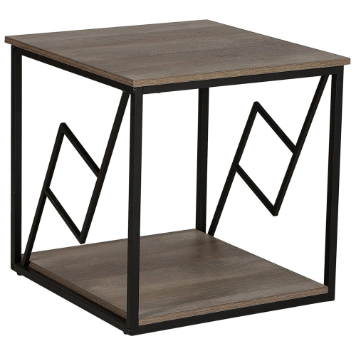 Beliani Side Table FORRES Brown/ Black