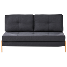 Sofa Bed 2 Seater EDLAND Fabric Black