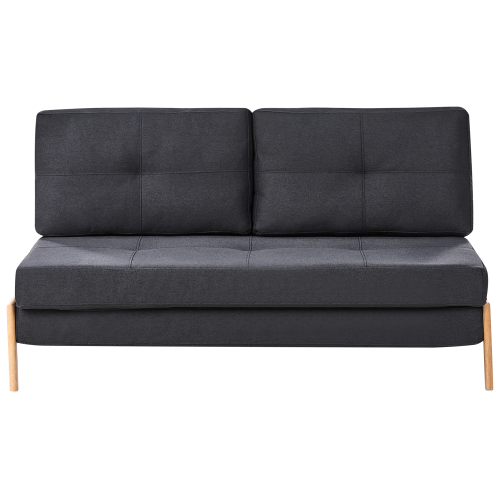 Beliani Sofa Bed 2 Seater EDLAND Fabric Black
