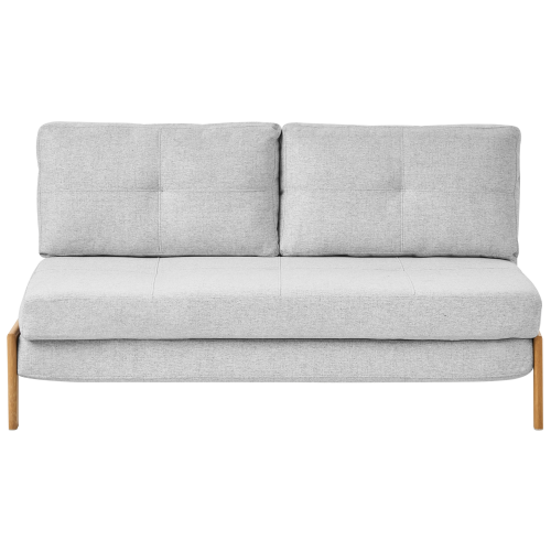 Beliani Sofa Bed 2 Seater EDLAND Fabric Light Grey