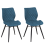 Beliani Set of 2 Dining Chairs LISLE Fabric Teal 1