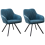 Beliani Set of 2 Dining Chairs MONEE Fabric Teal 1