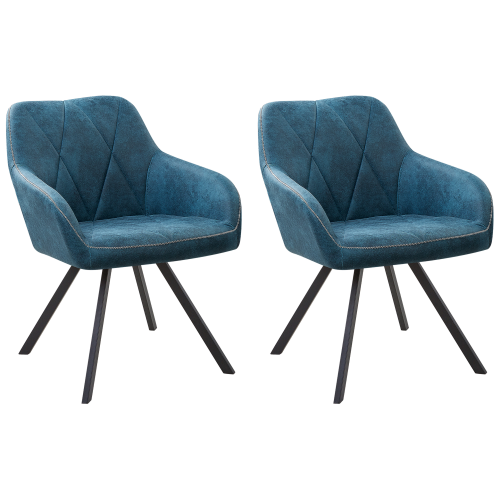 Beliani Set of 2 Dining Chairs MONEE Fabric Teal