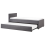 Beliani Trundle Bed Fabric MARMANDE 90 x 200 cm (EU Single) Dark Grey 1