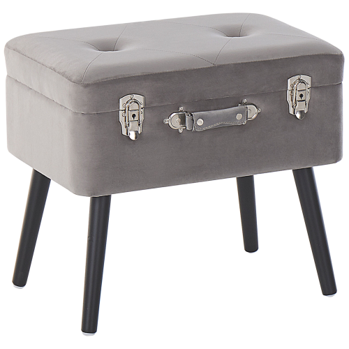Beliani Storage Stool MALLARD Velvet Grey