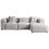 Beliani Corner Sofa 3 Seater DOLVA Fabric Light Grey Left Hand 1